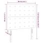 Preview: LED Kopfteil Creme 90x5x118/128 cm Kunstleder
