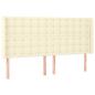 Preview: LED Kopfteil Creme 183x16x118/128 cm Kunstleder