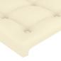 Preview: LED Kopfteil Creme 183x16x118/128 cm Kunstleder
