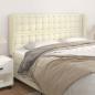 Preview: ARDEBO.de - Kopfteil mit Ohren Creme 183x23x118/128 cm Kunstleder