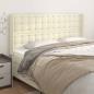 Preview: ARDEBO.de - Kopfteil mit Ohren Creme 183x16x118/128 cm Kunstleder