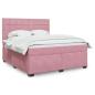 Preview: ARDEBO.de - Boxspringbett mit Matratze Rosa 180x200 cm Samt