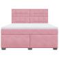 Preview: Boxspringbett mit Matratze Rosa 180x200 cm Samt