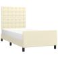 Preview: Bettgestell mit Kopfteil Creme 90x190 cm Kunstleder