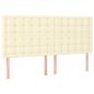 Preview: Kopfteile 4 Stk. Creme 90x5x78/88 cm Kunstleder