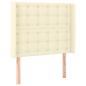 Preview: Kopfteil mit Ohren Creme 93x16x118/128 cm Kunstleder