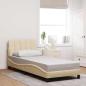 Preview: ARDEBO.de - Bettgestell ohne Matratze "Hanko" Creme 90x200 cm Stoff