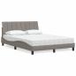Preview: ARDEBO.de - Bett mit Matratze "Hanko" Taupe 120x200 cm Stoff
