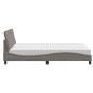 Preview: Bett mit Matratze "Hanko" Taupe 120x200 cm Stoff