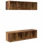 Preview: TV-Schrank Set mit Regal mit Speicher 3 pcs Altholz Holzwerkstoff