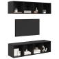 Preview: TV-Schrank Set mit Regal mit Speicher 3 pcs Schwarze Eiche Holzwerkstoff