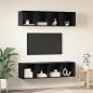 Preview: TV-Schrank Set mit Regal mit Speicher 3 pcs Schwarze Eiche Holzwerkstoff