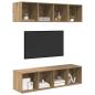 Preview: TV-Schrank Set mit Regal 3 pcs Eiche handwerklich Holzwerkstoff