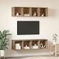 Preview: TV-Schrank Set mit Regal 3 pcs Eiche handwerklich Holzwerkstoff