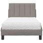 Preview: Bett mit Matratze "Hanko" Taupe 90x200 cm Stoff