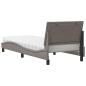 Preview: Bett mit Matratze "Hanko" Taupe 90x200 cm Stoff