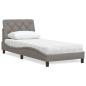 Preview: ARDEBO.de - Bett mit Matratze Taupe 90x200 cm Stoff