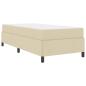 Preview: Boxspringbett Creme, Schwarz 90 x 200 cm Stoff, Ingenieurholz