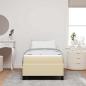 Preview: Boxspringbett Creme, Schwarz 90 x 200 cm Stoff, Ingenieurholz