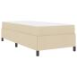 Preview: Boxspringbett Creme, Schwarz 90 x 200 cm Stoff, Ingenieurholz