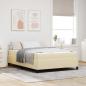 Preview: ARDEBO.de - Boxspringbett Creme, Schwarz 140 x 190 cm Stoff, Ingenieurholz