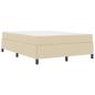 Preview: Boxspringbett Creme, Schwarz 140 x 190 cm Stoff, Ingenieurholz