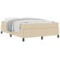 Preview: Boxspringbett Creme, Schwarz 140 x 190 cm Stoff, Ingenieurholz