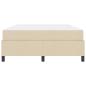 Preview: Boxspringbett Creme, Schwarz 140 x 190 cm Stoff, Ingenieurholz