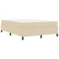 Preview: Boxspringbett Creme, Schwarz 140 x 190 cm Stoff, Ingenieurholz