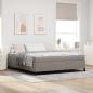 Preview: ARDEBO.de - Boxspringbett Taupe, Schwarz 180 x 200 cm Stoff, Ingenieurholz