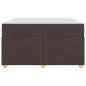Preview: Bettgestell mit Matratze Dunkelbraun 120 x 190 cm Stoff