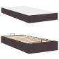 Preview: Bettgestell Dunkelbraun 90 x 200 cm Stoff