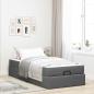 Preview: ARDEBO.de - Bettgestell Dunkelgrau 100 x 200 cm Stoff