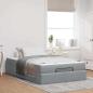 Preview: ARDEBO.de - Bettgestell Hellgrau 120 x 190 cm Stoff