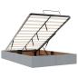 Preview: Bettgestell Hellgrau 120 x 190 cm Stoff