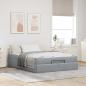Preview: ARDEBO.de - Bettgestell Hellgrau 140 x 190 cm Stoff