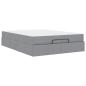 Preview: Bettgestell Hellgrau 140 x 190 cm Stoff
