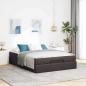 Preview: ARDEBO.de - Bettgestell Dunkelbraun 140 x 200 cm Stoff