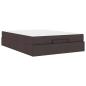 Preview: Bettgestell Dunkelbraun 140 x 200 cm Stoff