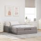 Preview: ARDEBO.de - Bettgestell Taupe 140 x 200 cm Stoff