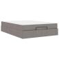 Preview: Bettgestell Taupe 140 x 200 cm Stoff