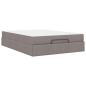Preview: Bettgestell Taupe 140 x 200 cm Stoff