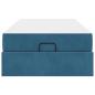 Preview: Bettgestell mit Speicher Blau 90 x 200 cm Samt