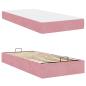 Preview: Bettgestell mit Speicher Rosa 90 x 200 cm Samt
