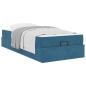 Preview: Bettgestell mit Speicher Blau 100 x 200 cm Samt