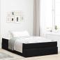 Preview: ARDEBO.de - Bettgestell mit Speicher Schwarz 140 x 190 cm Samt