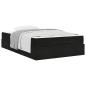 Preview: Bettgestell mit Speicher Schwarz 140 x 190 cm Samt