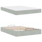 Preview: Bettgestell mit Speicher Hellgrau 140 x 200 cm Samt
