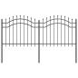 Preview: Gartenzaun Grau 140 cm Pulverbeschichteter Stahl