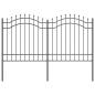 Preview: Gartenzaun Grau 165 cm Pulverbeschichteter Stahl
